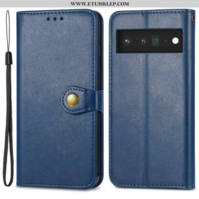 Etui Folio do Google Pixel 6 Sztuczna Skóra I Zapięcie W Stylu Vintage